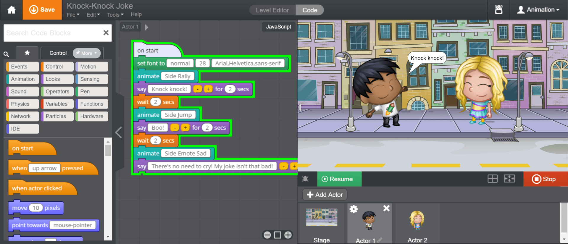 Tell Jokes with Animated Characters